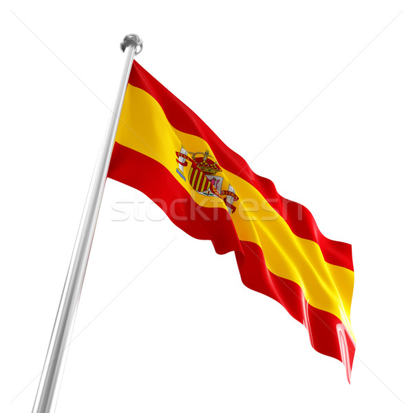 Bandera española blanco agradable 3D bandera España Foto stock © tiero