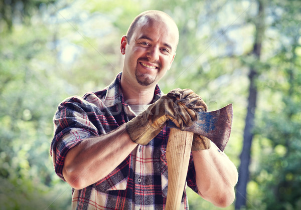 木こり 斧 肖像 自然 木材 作業 ストックフォト © tiero