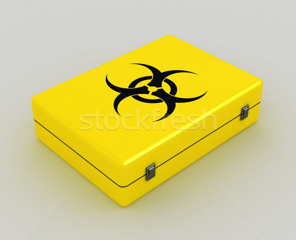 Perigo caso 3D amarelo metáfora Foto stock © tiero