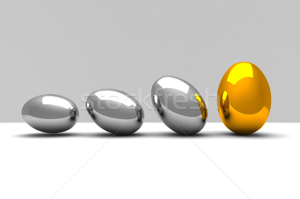 Paskalya yumurtası 3D görüntü Metal yumurta Paskalya Stok fotoğraf © tiero
