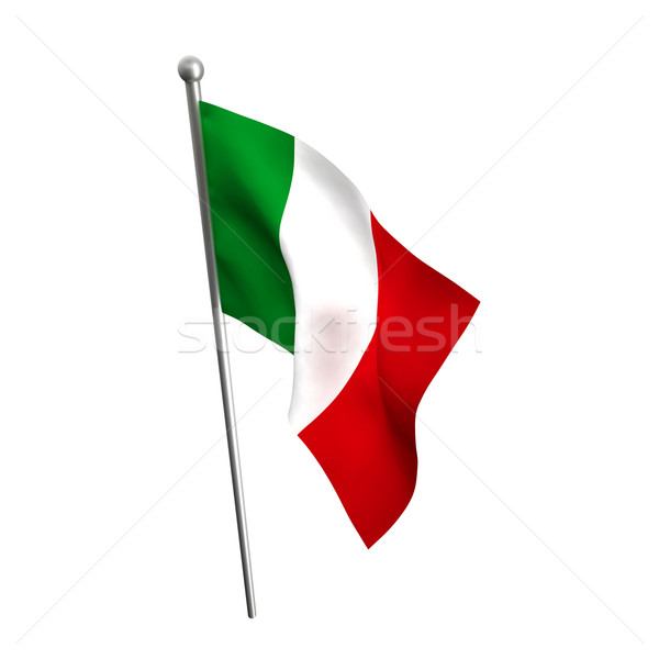 Itália bandeira bandeira italiana isolado branco fundo Foto stock © tiero