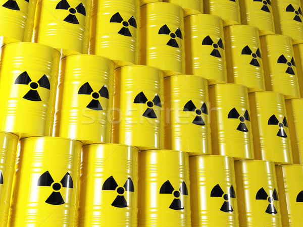 Radioaktywny baryłkę 3D żółty podpisania przemysłu Zdjęcia stock © tiero