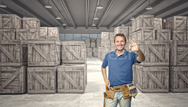 labor in warehouse Stock photo © tiero
