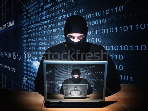 黑客 責任 肖像 背景 表 商業照片 © tiero
