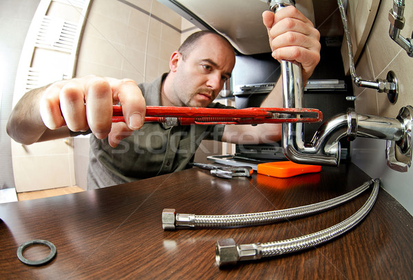водопроводчика портрет кавказский работу человека домой Сток-фото © tiero