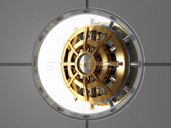 Bancă uşă 3D vedere siguranţă Imagine de stoc © tiero
