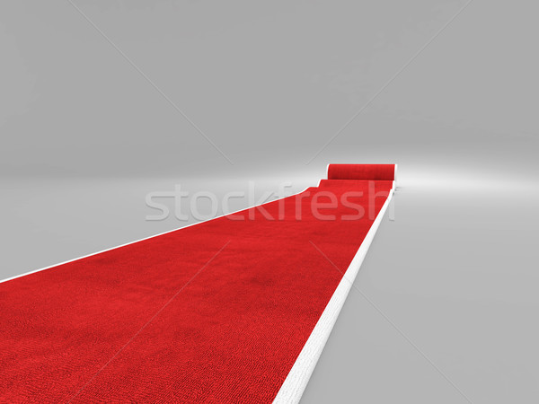 Vörös szőnyeg 3D kép klasszikus piros siker Stock fotó © tiero