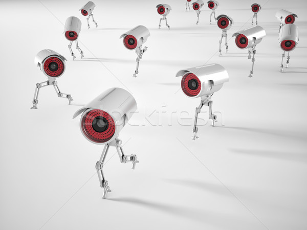 Spy 3D immagine esecuzione robot cctv Foto d'archivio © tiero