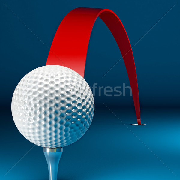 Foto stock: Manera · ganar · 3D · pelota · de · golf · rojo · camino
