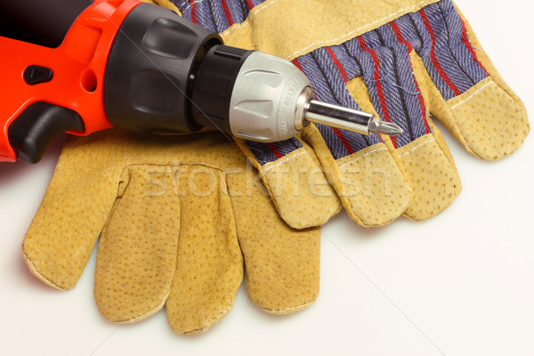 drill and gloves Stock photo © tiero