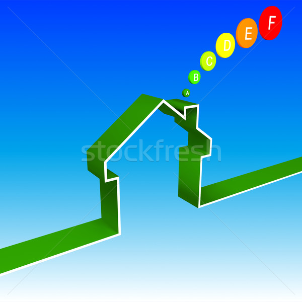 Haus Leistung Illustration Energie 3D-Darstellung Stock foto © tiero
