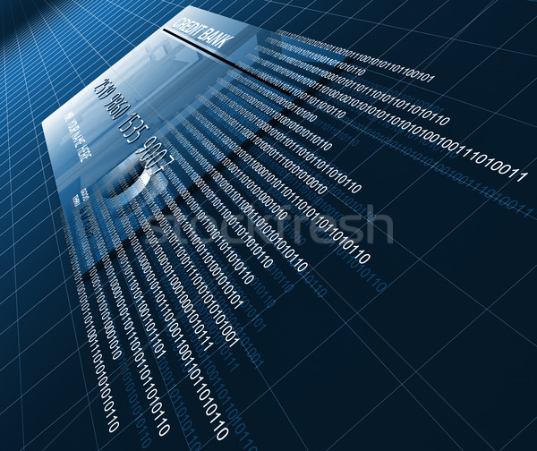 Karty kredytowej oddać 3D klasyczny Internetu niebieski Zdjęcia stock © tiero