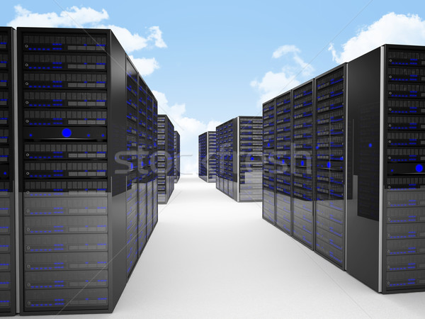 Server 3D afbeelding blauwe hemel technologie Stockfoto © tiero