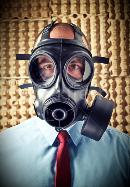Stockfoto: Man · gasmasker · portret · zakenman · klassiek
