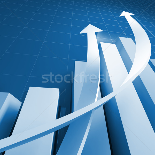 Negocios tabla gráfico creciente flechas fondo Foto stock © tiero