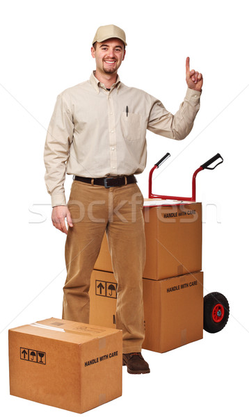 Stock photo: delivery man on white
