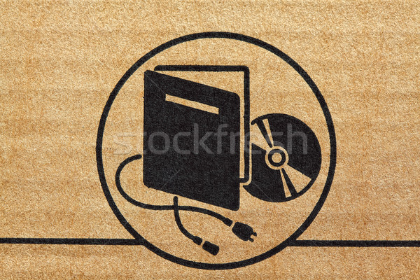 electronic mark on cardboard Stock photo © tiero
