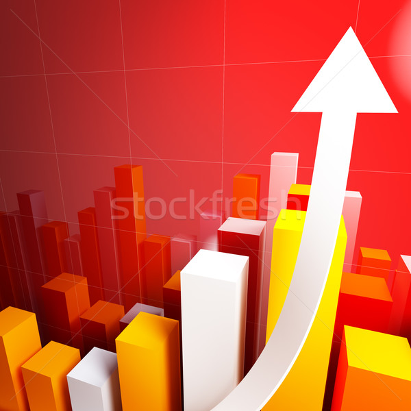 3d stat with growing arrow Stock photo © tiero