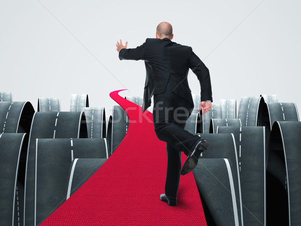 Affaires défier homme courir 3D tapis rouge [[stock_photo]] © tiero