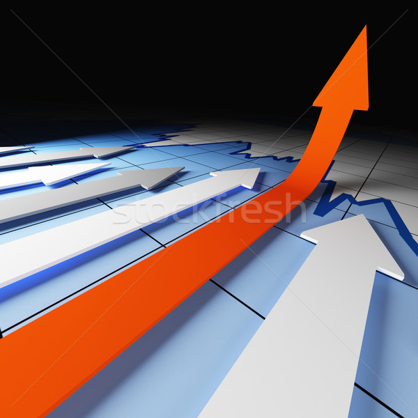 финансовых расти 3D изображение Стрелки бизнеса Сток-фото © tiero