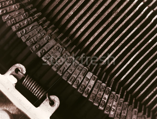 Stock fotó: öreg · írógép · közelkép · klasszikus · fém · levél