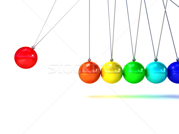 Rainbow berceau 3D image métal temps Photo stock © tiero