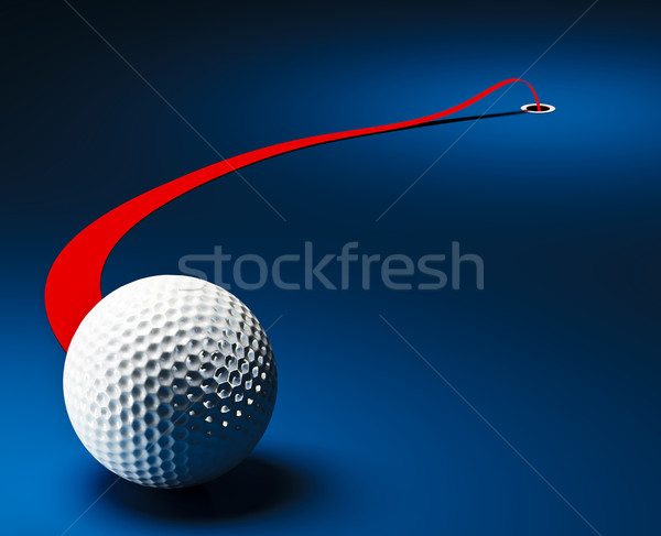 高爾夫球 經典 3D 紅色 路徑 質地 商業照片 © tiero