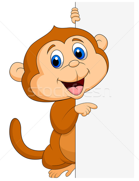 Sevimli maymun doğa imzalamak komik Stok fotoğraf © tigatelu