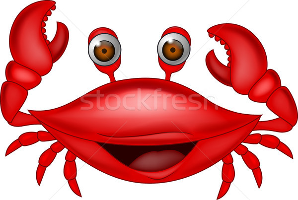 Drôle crabe cartoon alimentaire oeil heureux [[stock_photo]] © tigatelu