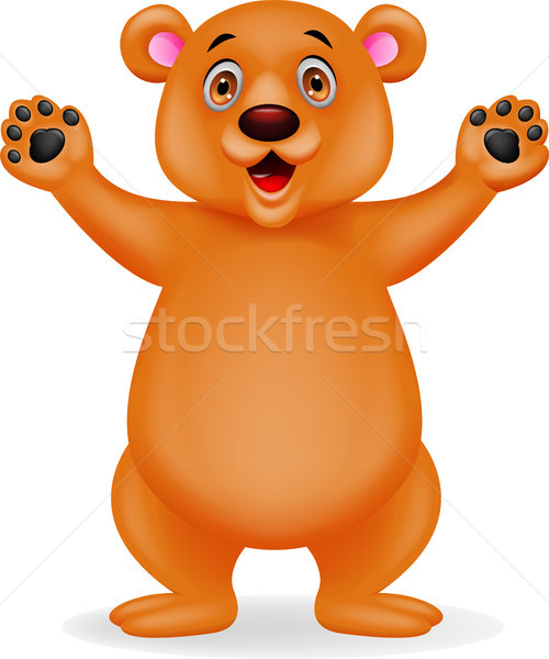 Happy bear cartoon waving hand Stock photo © tigatelu