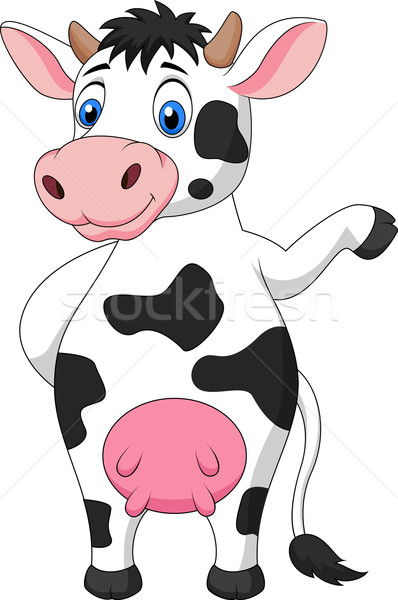 Funny cow waving hand Stock photo © tigatelu