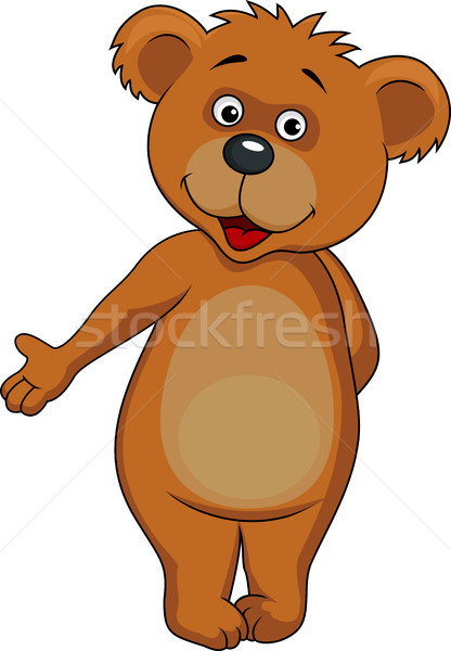 Cute brown bear waving hand Stock photo © tigatelu