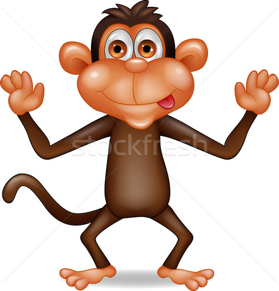 Funny monkey cartoon Stock photo © tigatelu