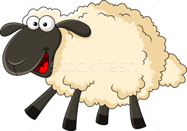 Bonitinho ovelha desenho animado comida feliz projeto Foto stock © tigatelu