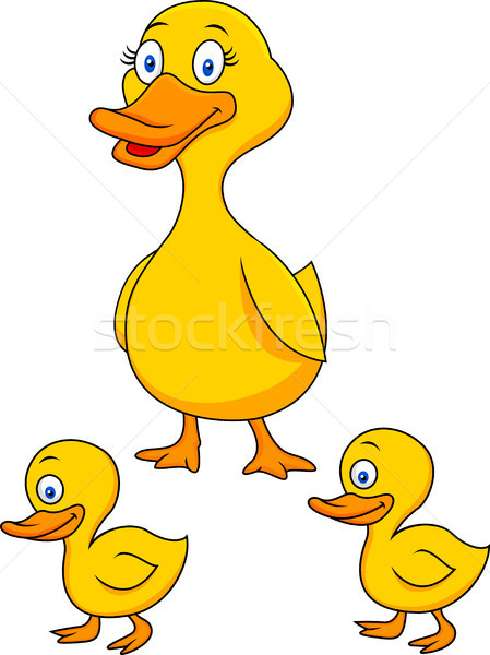 Canard famille cartoon bébé été ferme Photo stock © tigatelu