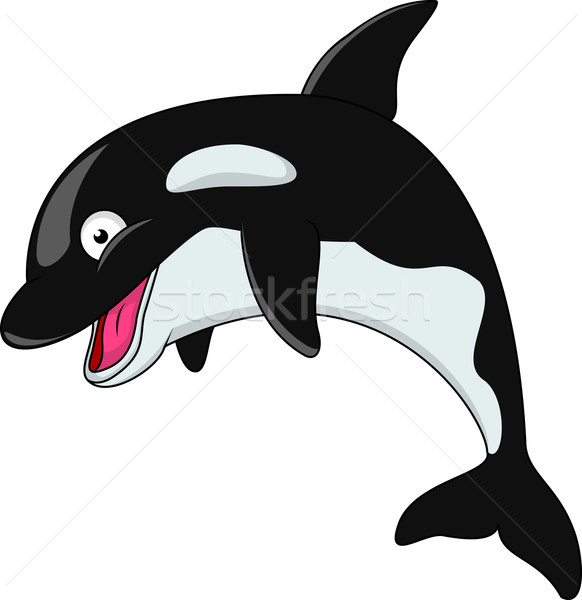 Delphin Illustration Wasser Fisch Meer schwarz Stock foto © tigatelu