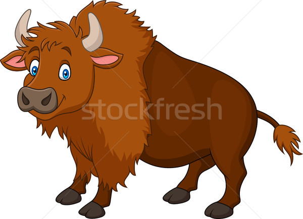 Stock foto: Karikatur · glücklich · Bison · Lächeln · Natur · Kunst