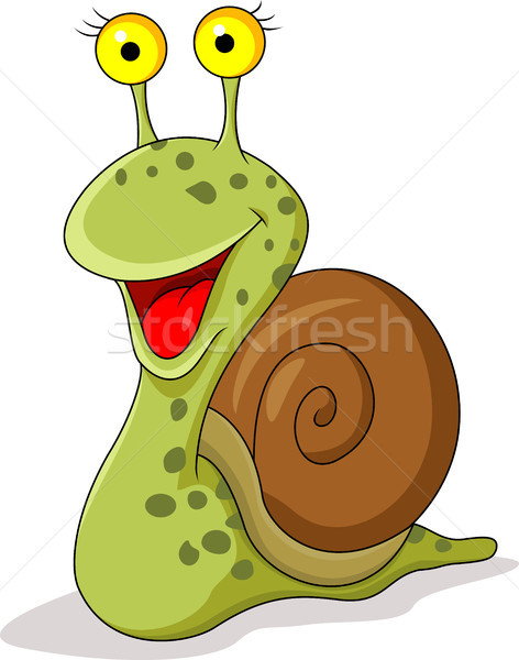 Uśmiechnięty ślimak cartoon uśmiech charakter zielone Zdjęcia stock © tigatelu
