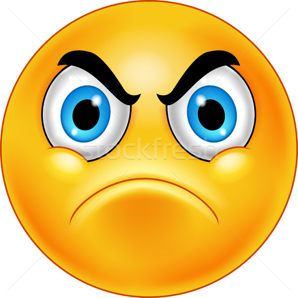 Cartoon annoyed smiley emoticon Stock photo © tigatelu