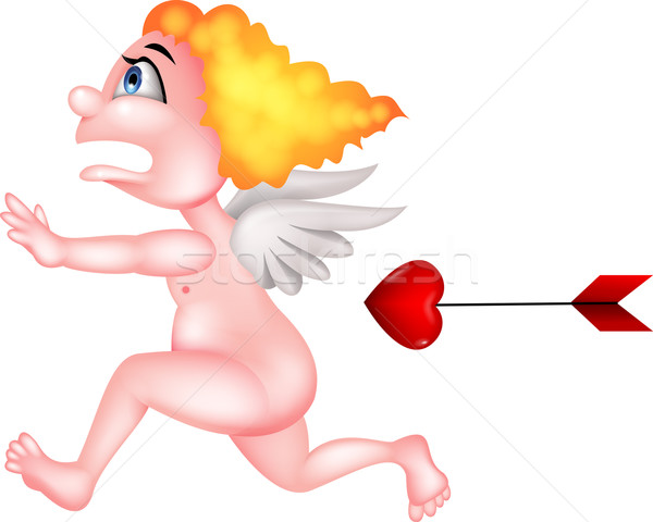 Cupid running chased by arrow Stock photo © tigatelu