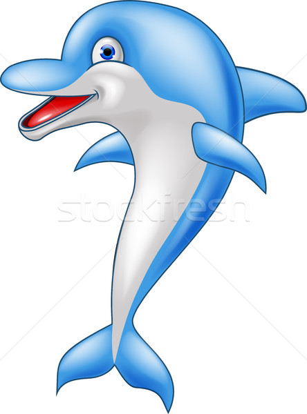 Glücklich Delphin Karikatur Strand Ozean Spaß Stock foto © tigatelu