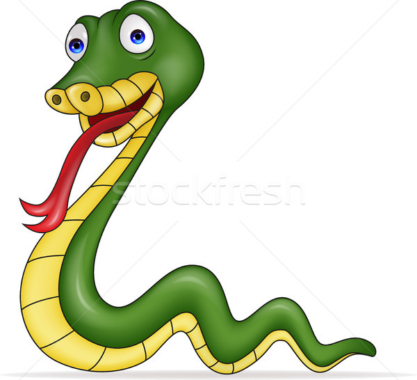 Serpiente Cartoon feliz forestales fondo verde Foto stock © tigatelu