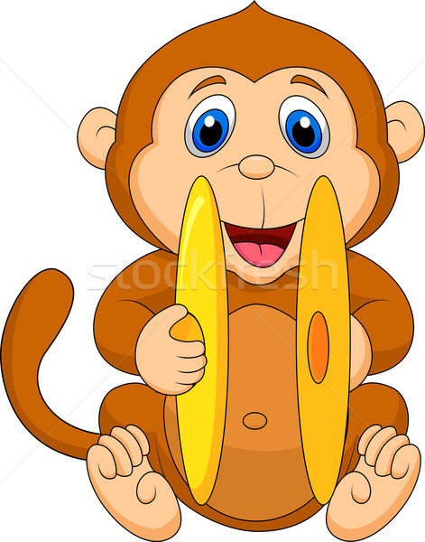 Bonitinho macaco desenho animado jogar címbalo música Foto stock © tigatelu