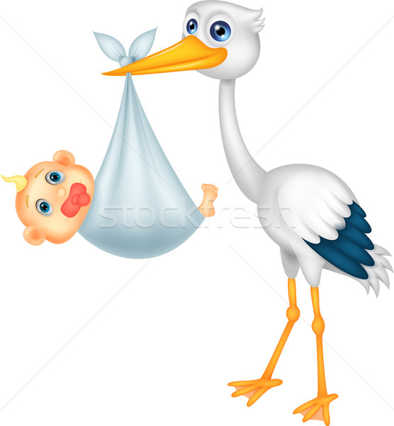 Stork with baby Stock photo © tigatelu