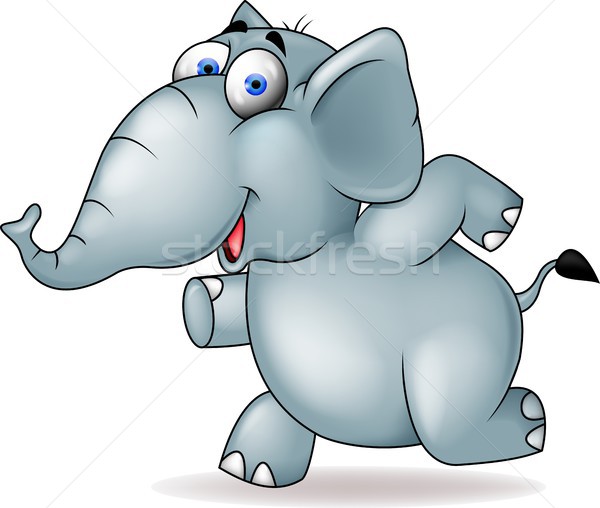 Elephant cartoon running Stock photo © tigatelu