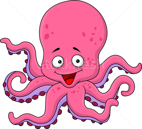 Funny octopus cartoon Stock photo © tigatelu