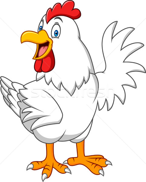 Stock photo: Cartoon happy hen 