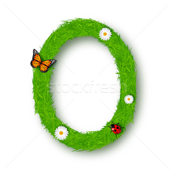 Grass Letter O on white background
 Stock photo © tigatelu