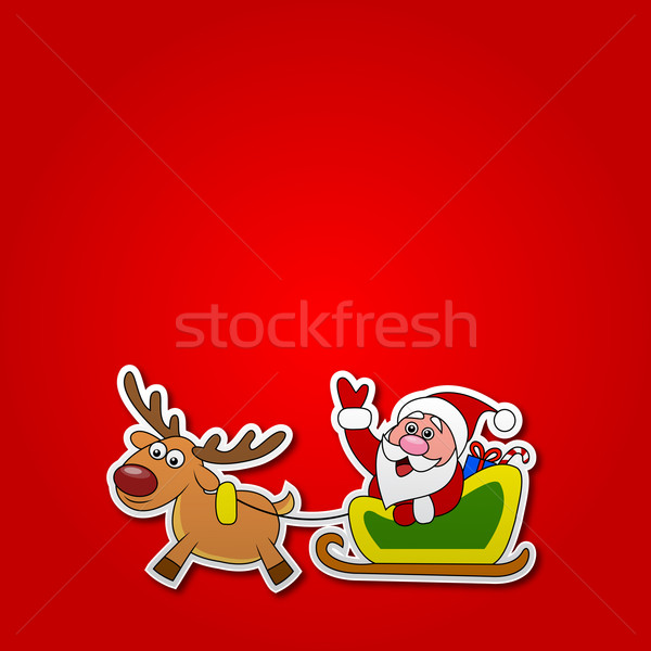 paper cut of Santa drives his sleigh
 Stock photo © tigatelu