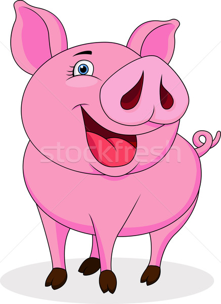 Funny pig cartoon Stock photo © tigatelu